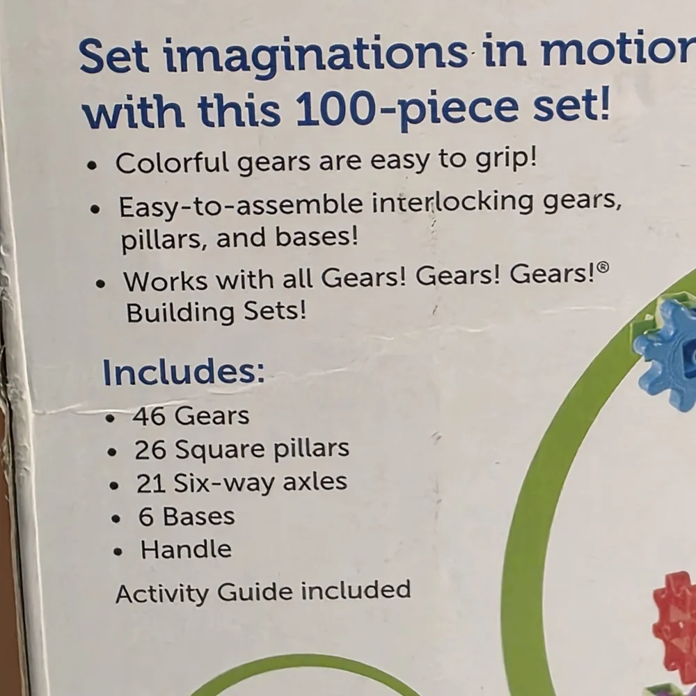 Learning Resources Deluxe Building Set - 100-Piece Gear Toy NEW In The Box STEM